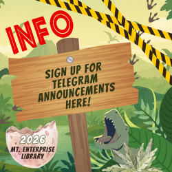 JUNGLE THEMED GRAPHIC WITH THE TEXT "SIGN UP FOR TELEGRAM ANNOUNCEMENTS HERE"